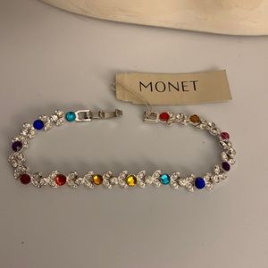 NWT Monet crystal Silvertone bracelet